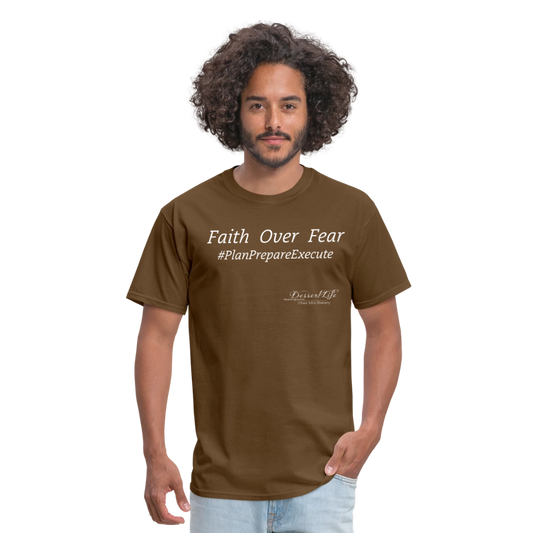 Faith Over Fear T-Shirt - brown