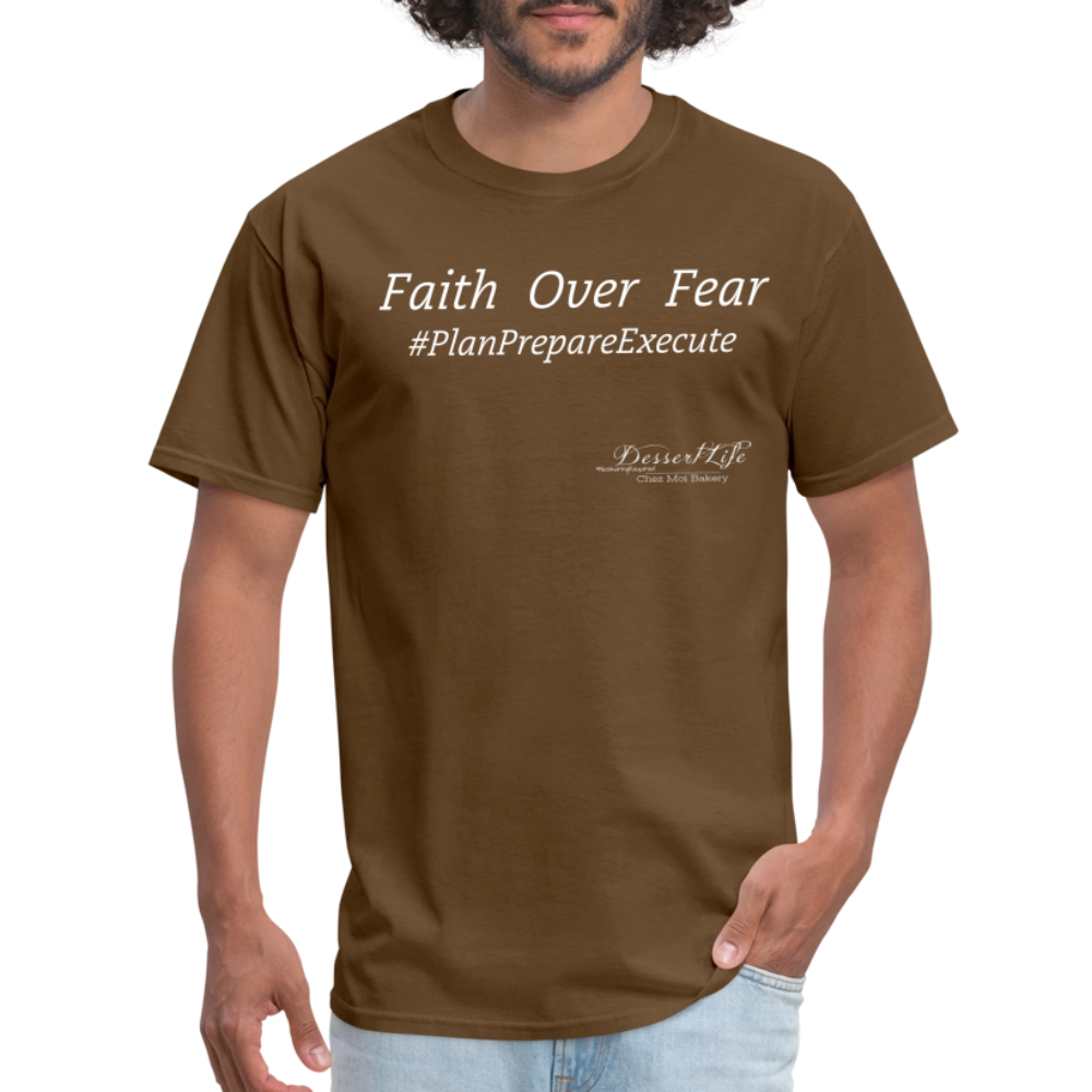 Faith Over Fear T-Shirt - brown