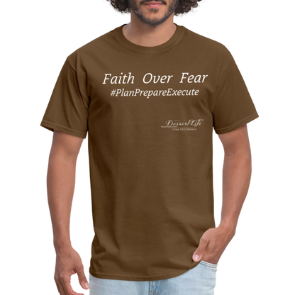 Faith Over Fear T-Shirt - brown