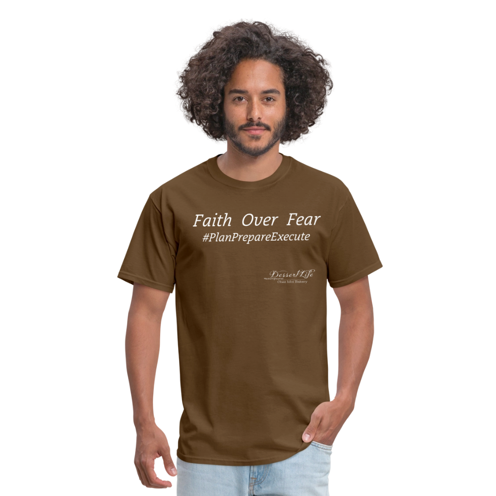 Faith Over Fear T-Shirt - brown