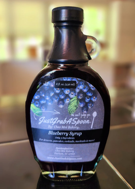 Blueberry Syrup - Just Grab a Spoon by Chez Moi Bakery
