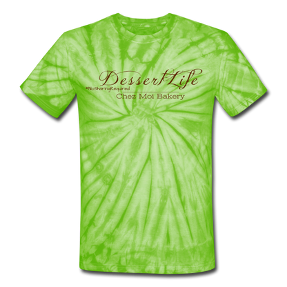 DessertLife Unisex Tie Dye T-Shirt - spider lime green
