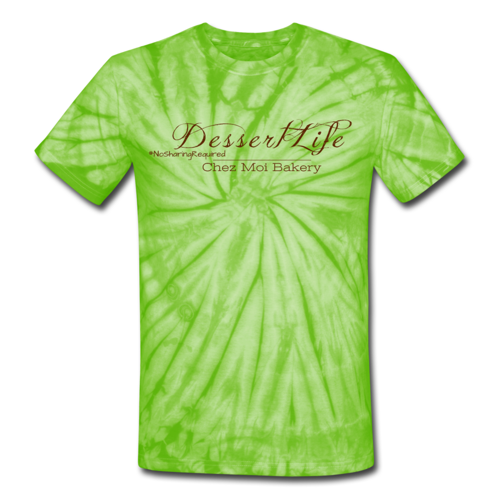 DessertLife Unisex Tie Dye T-Shirt - spider lime green